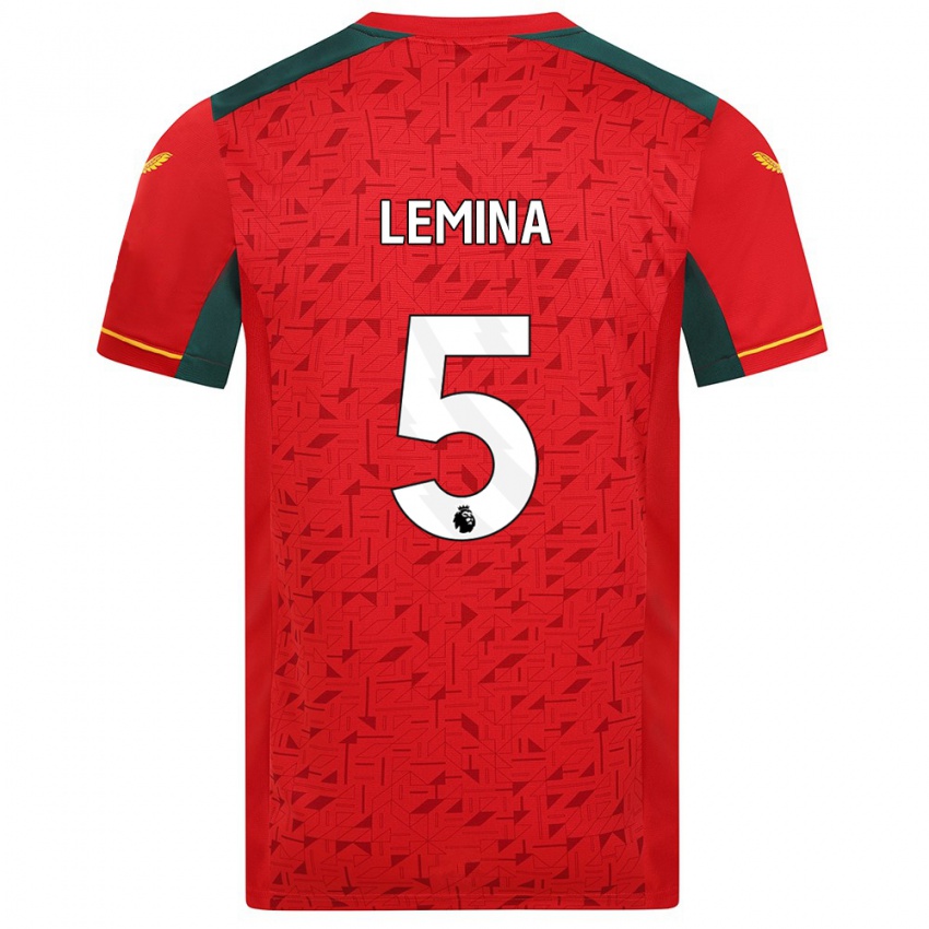 Dames Mario Lemina #5 Rood Uitshirt Uittenue 2023/24 T-Shirt