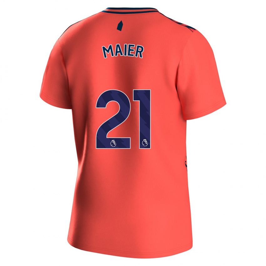 Dames Leonie Maier #21 Koraal Uitshirt Uittenue 2023/24 T-Shirt