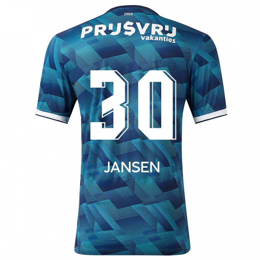 Dames Thijs Jansen #30 Blauw Uitshirt Uittenue 2023/24 T-Shirt