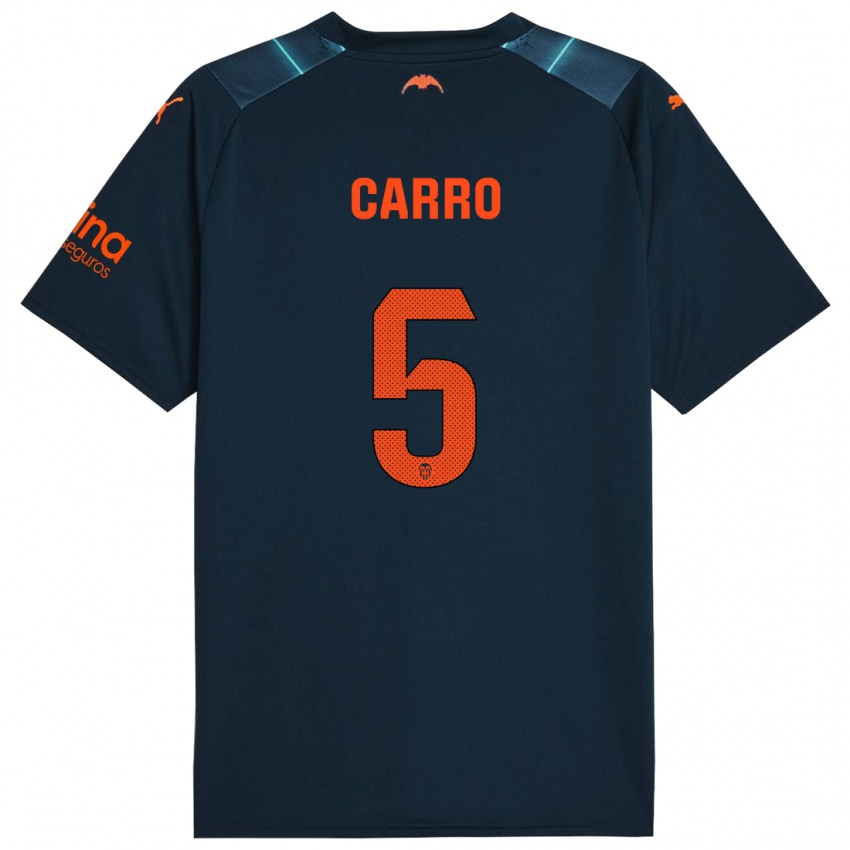 Dames Marta Carro #5 Marineblauw Uitshirt Uittenue 2023/24 T-Shirt