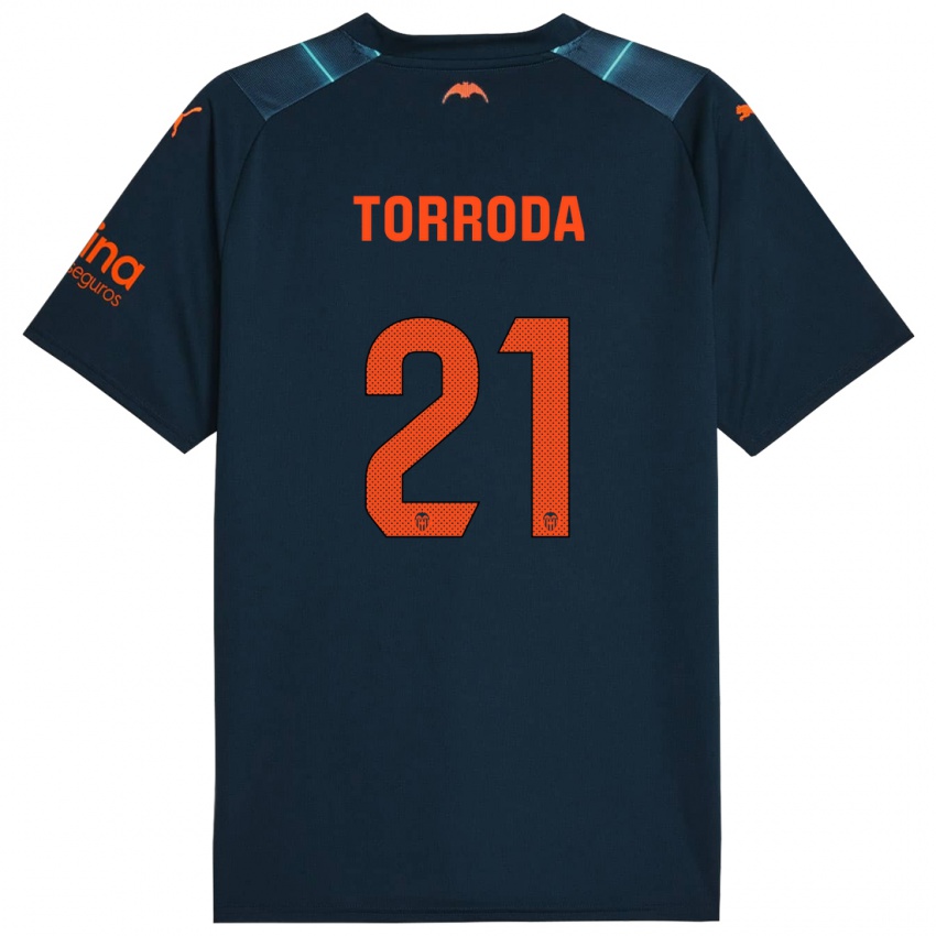 Dames Anna Torroda #21 Marineblauw Uitshirt Uittenue 2023/24 T-Shirt