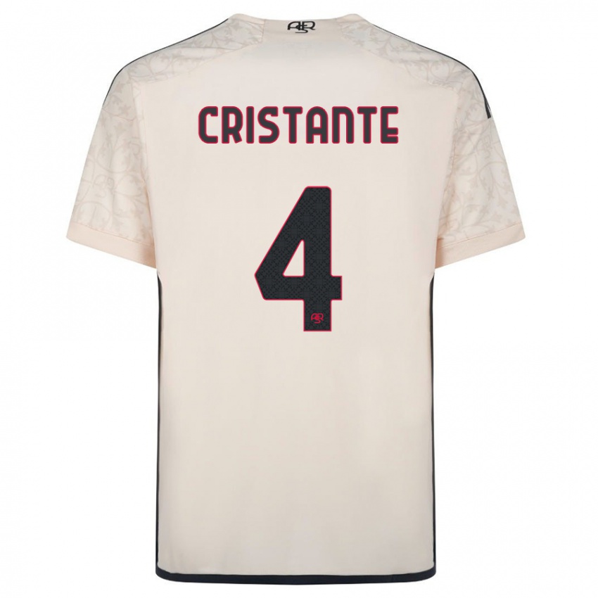 Dames Bryan Cristante #4 Gebroken Wit Uitshirt Uittenue 2023/24 T-Shirt