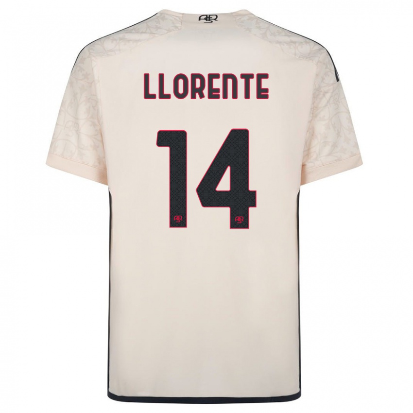 Dames Diego Llorente #14 Gebroken Wit Uitshirt Uittenue 2023/24 T-Shirt