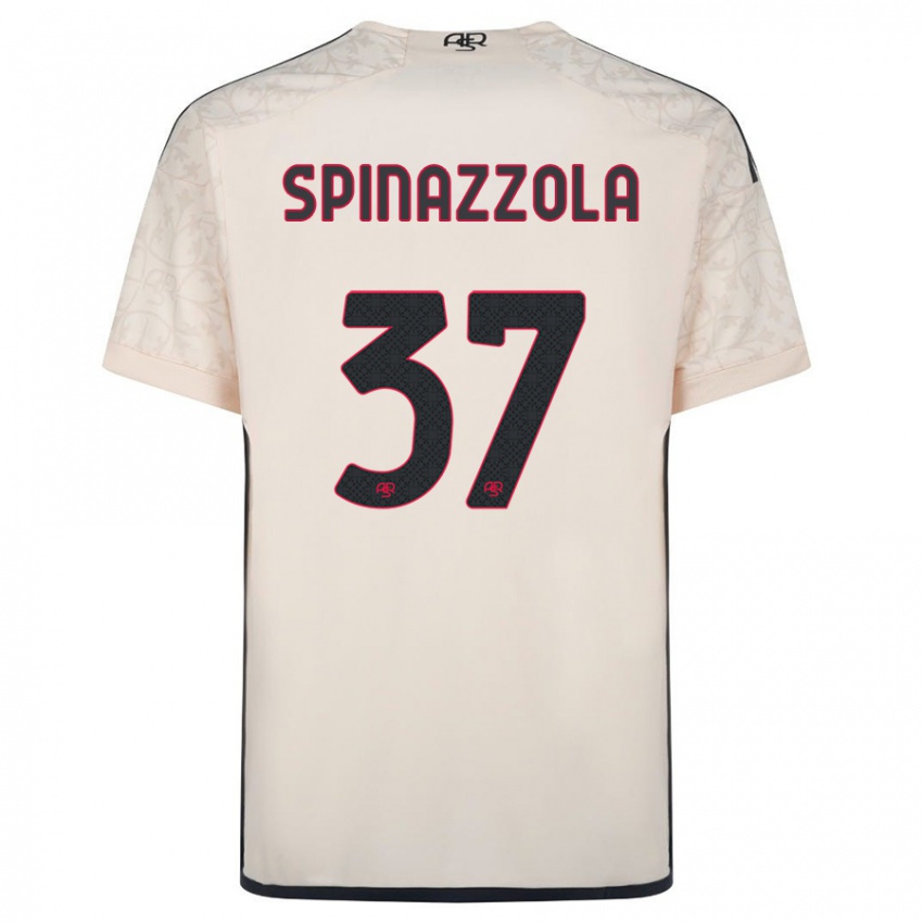 Dames Leonardo Spinazzola #37 Gebroken Wit Uitshirt Uittenue 2023/24 T-Shirt
