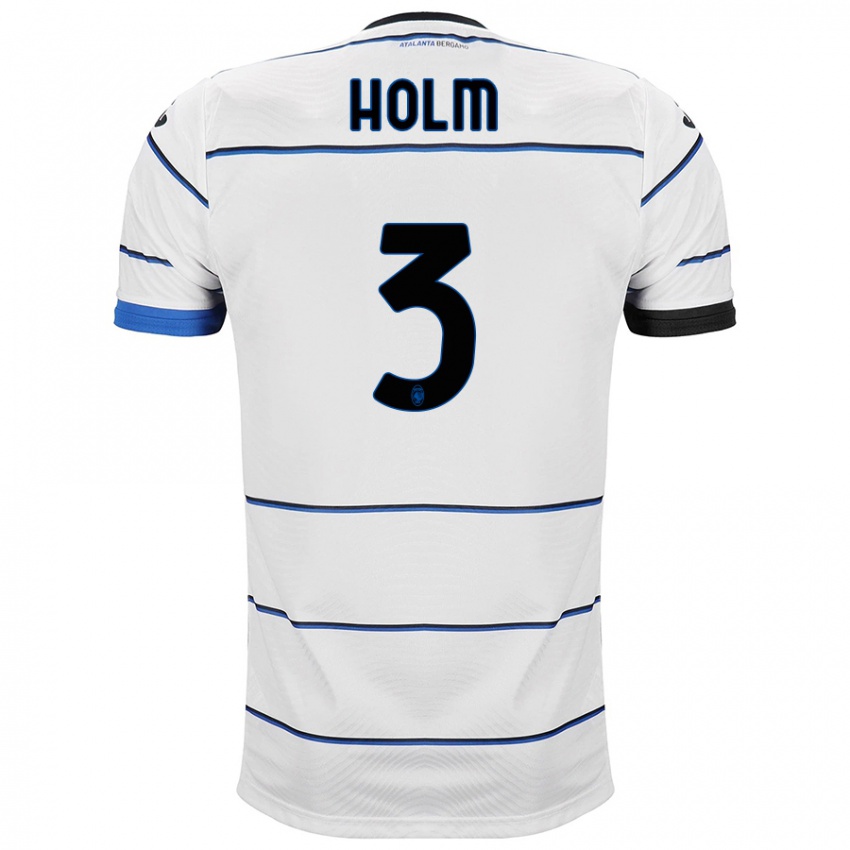 Dames Emil Holm #3 Wit Uitshirt Uittenue 2023/24 T-Shirt