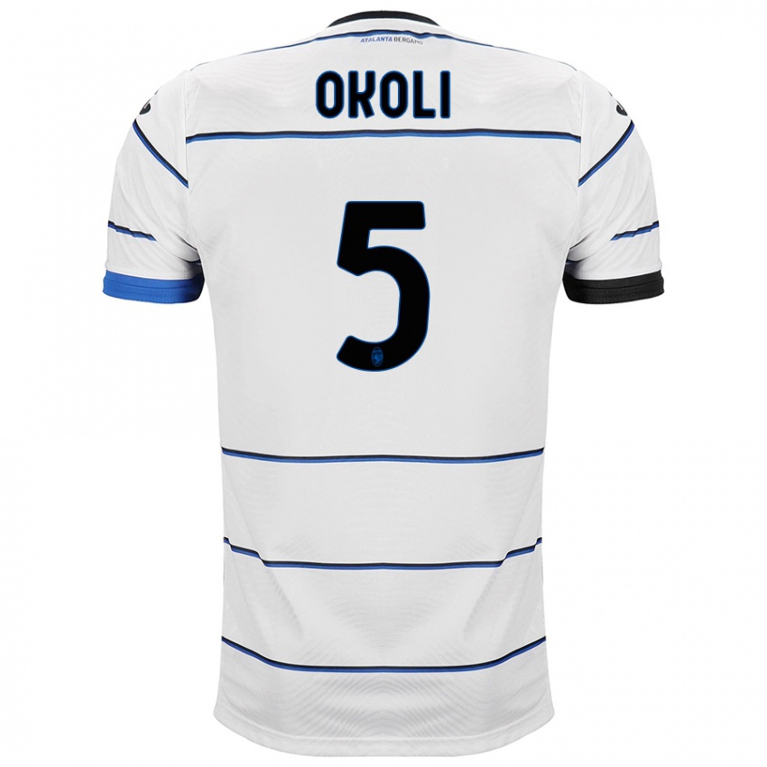 Dames Caleb Okoli #5 Wit Uitshirt Uittenue 2023/24 T-Shirt