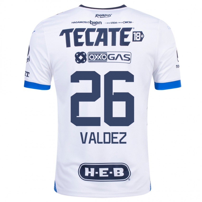 Dames Valeria Valdez #26 Wit Uitshirt Uittenue 2023/24 T-Shirt