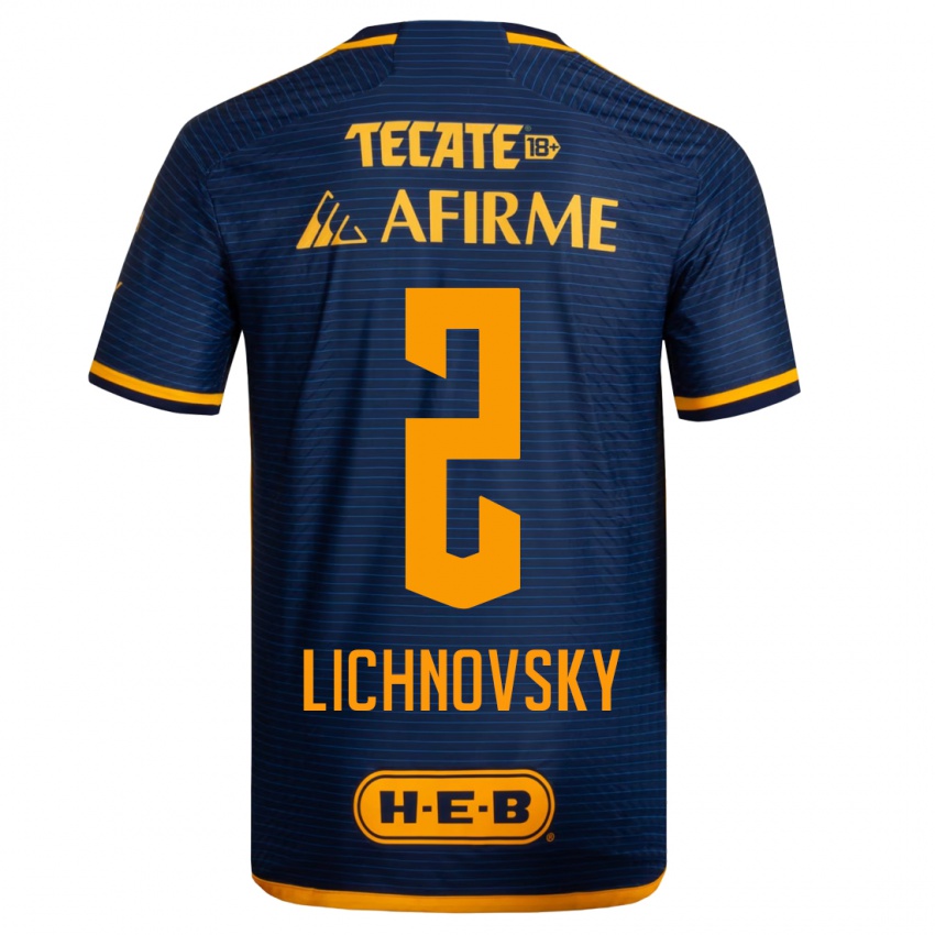 Dames Igor Lichnovsky #2 Donkerblauw Uitshirt Uittenue 2023/24 T-Shirt