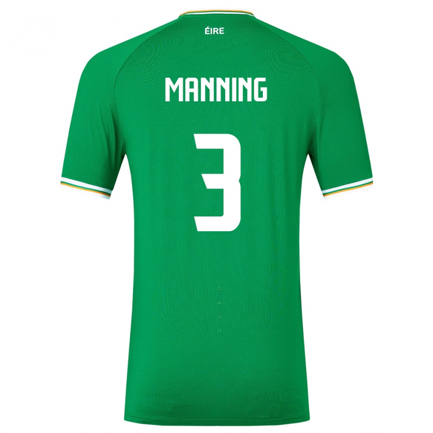 Kinderen Ierland Ryan Manning #3 Groente Thuisshirt Thuistenue 24-26 T-Shirt