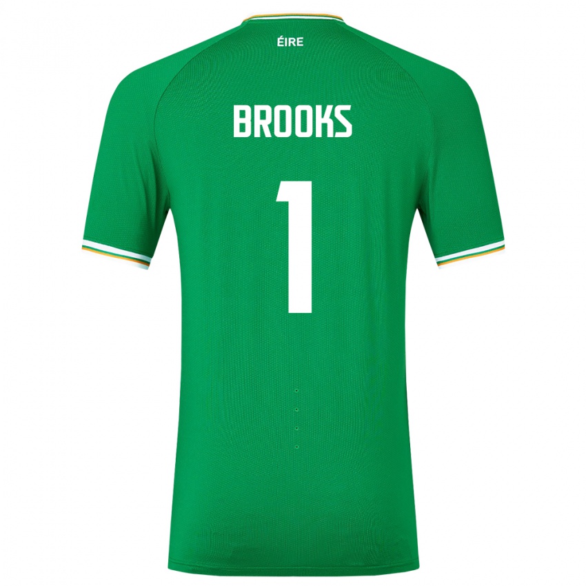 Kinderen Ierland Tiernan Brooks #1 Groente Thuisshirt Thuistenue 24-26 T-Shirt