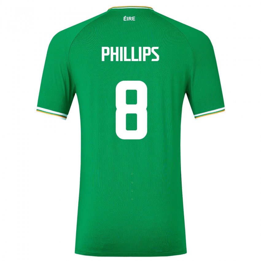 Kinderen Ierland Killian Phillips #8 Groente Thuisshirt Thuistenue 24-26 T-Shirt