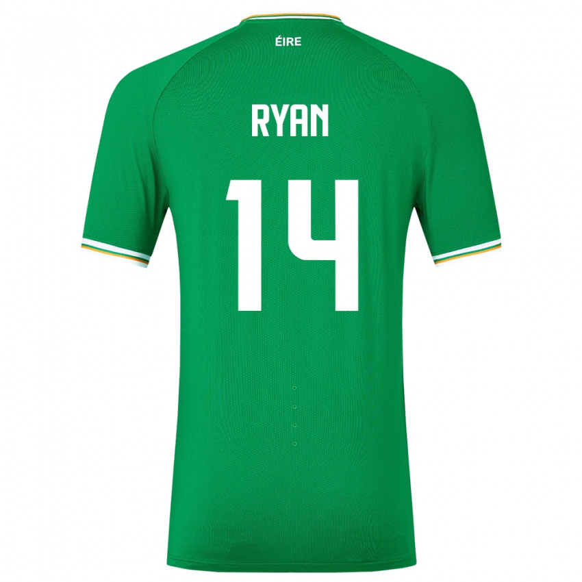 Kinderen Ierland John Ryan #14 Groente Thuisshirt Thuistenue 24-26 T-Shirt