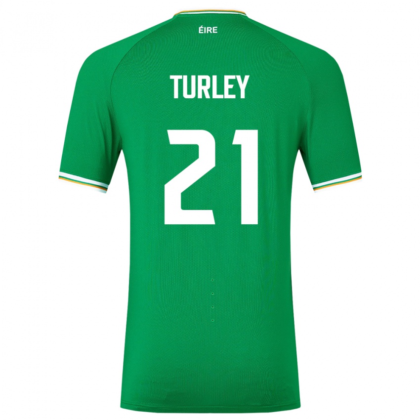 Kinderen Ierland Freddie Turley #21 Groente Thuisshirt Thuistenue 24-26 T-Shirt