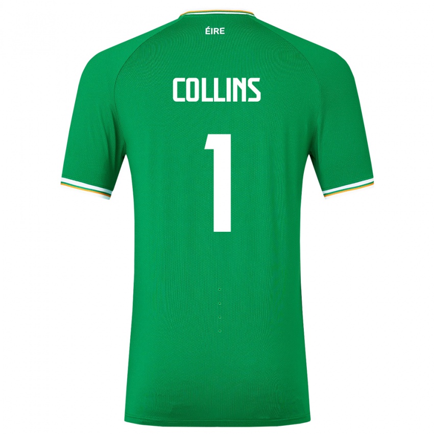 Kinderen Ierland Joe Collins #1 Groente Thuisshirt Thuistenue 24-26 T-Shirt