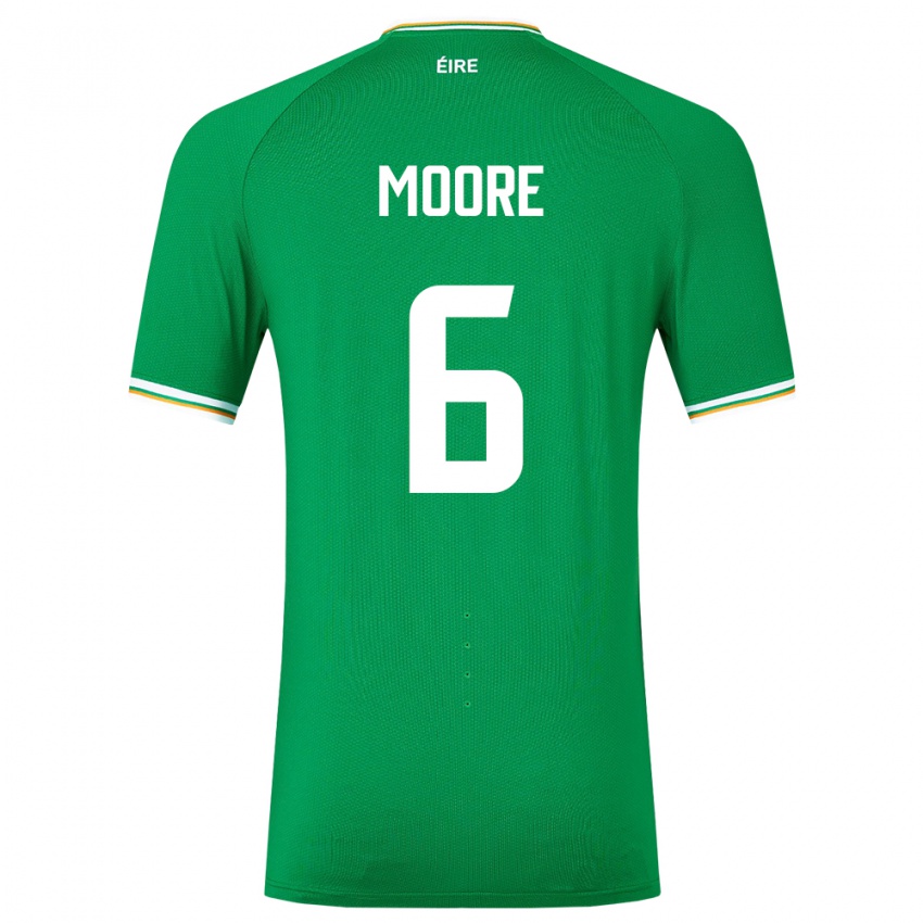 Kinderen Ierland Matthew Moore #6 Groente Thuisshirt Thuistenue 24-26 T-Shirt