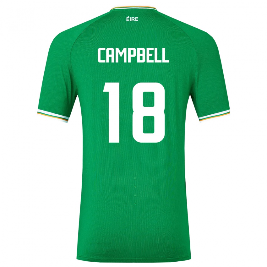 Kinderen Ierland Megan Campbell #18 Groente Thuisshirt Thuistenue 24-26 T-Shirt