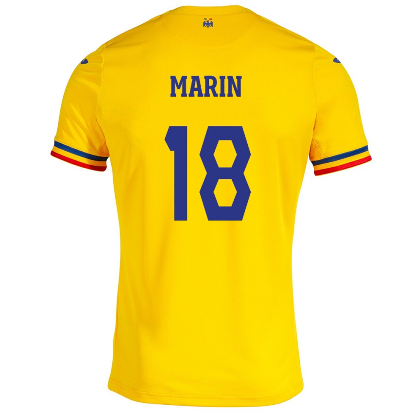 Kinderen Roemenië Răzvan Marin #18 Geel Thuisshirt Thuistenue 24-26 T-Shirt