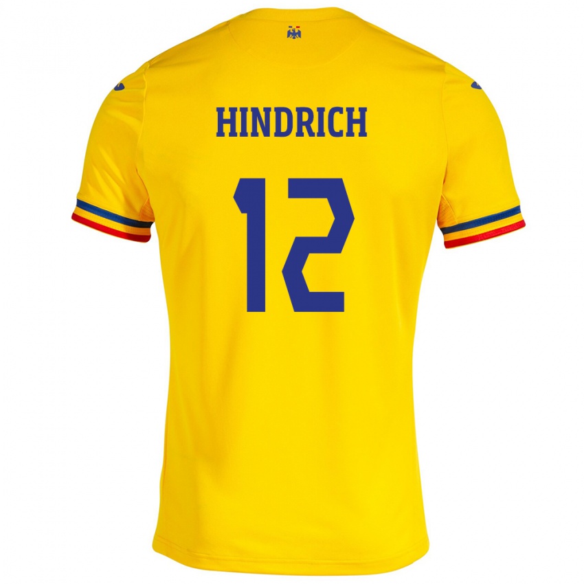 Kinderen Roemenië Otto Hindrich #12 Geel Thuisshirt Thuistenue 24-26 T-Shirt