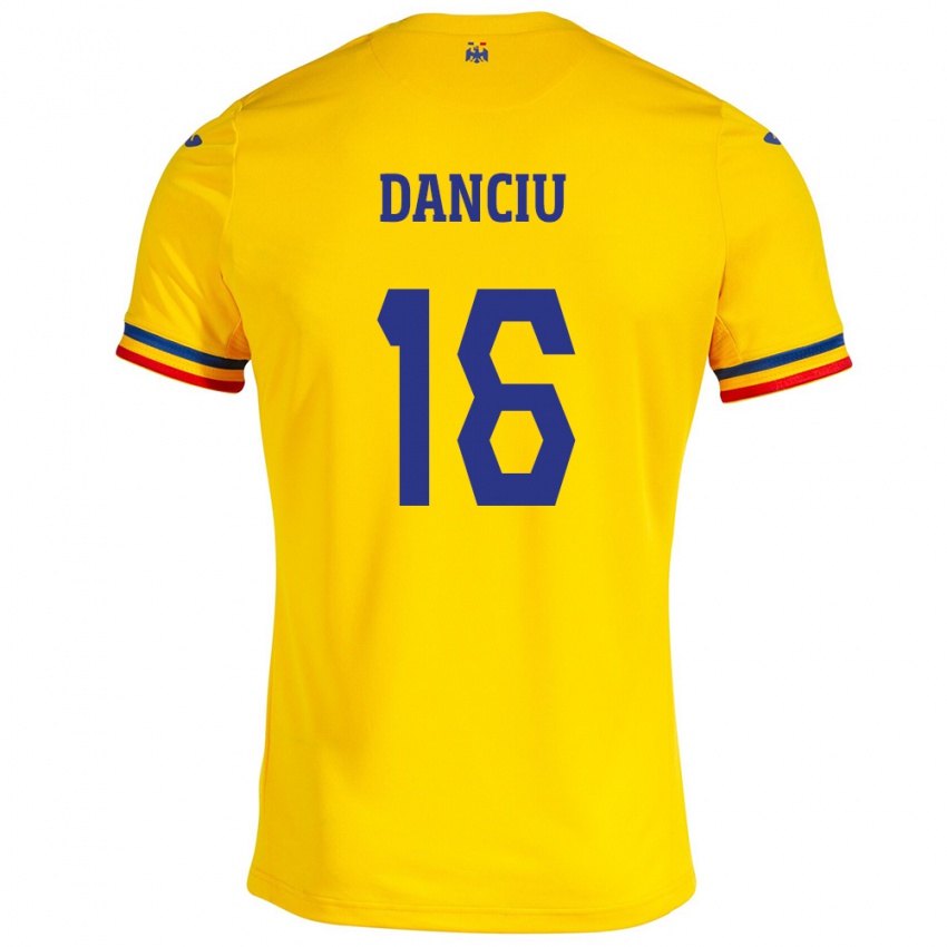 Kinderen Roemenië Marian Danciu #16 Geel Thuisshirt Thuistenue 24-26 T-Shirt