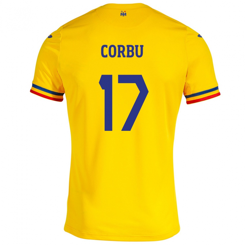 Kinderen Roemenië Marius Corbu #17 Geel Thuisshirt Thuistenue 24-26 T-Shirt