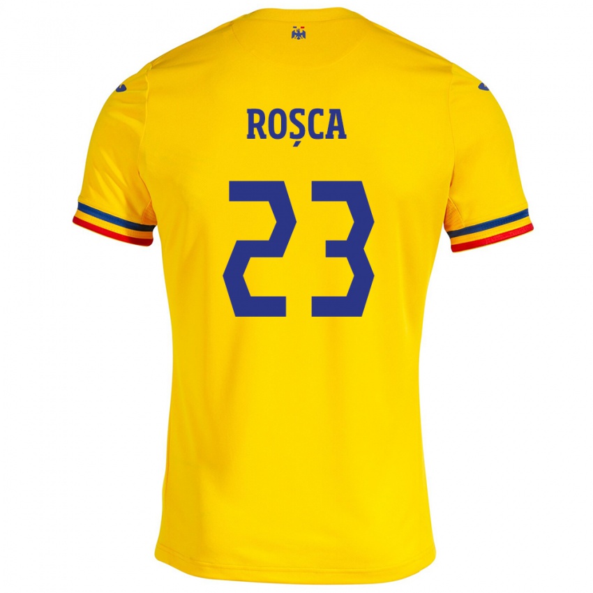 Kinderen Roemenië Alexandru Roșca #23 Geel Thuisshirt Thuistenue 24-26 T-Shirt