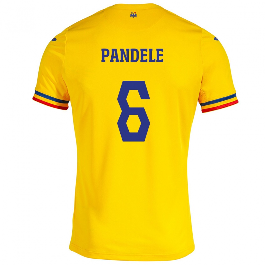 Kinderen Roemenië Andrei Pandele #6 Geel Thuisshirt Thuistenue 24-26 T-Shirt