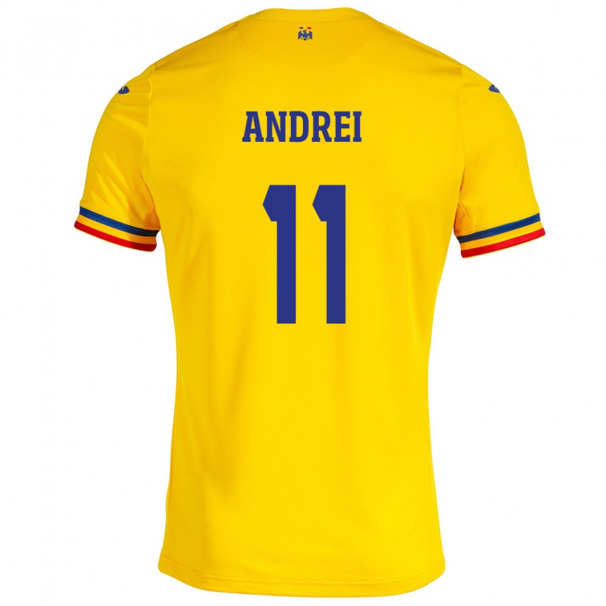 Kinderen Roemenië Doru Andrei #11 Geel Thuisshirt Thuistenue 24-26 T-Shirt