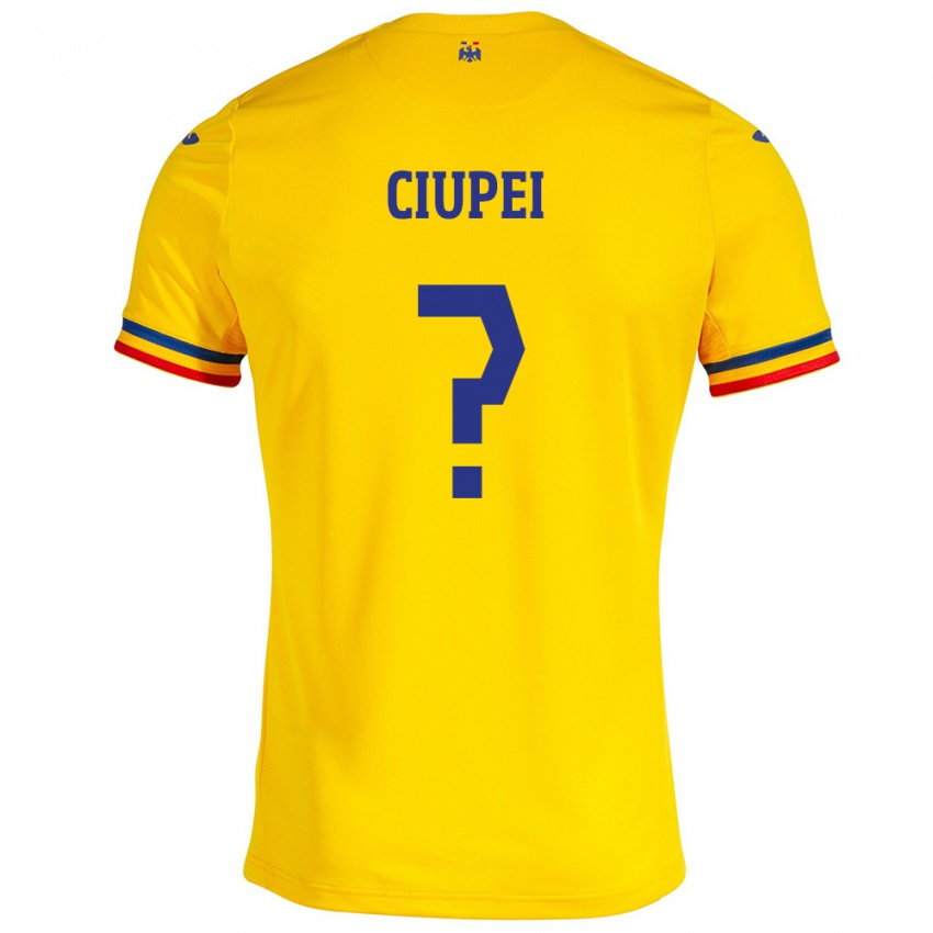 Kinderen Roemenië Paul Ciupei #0 Geel Thuisshirt Thuistenue 24-26 T-Shirt