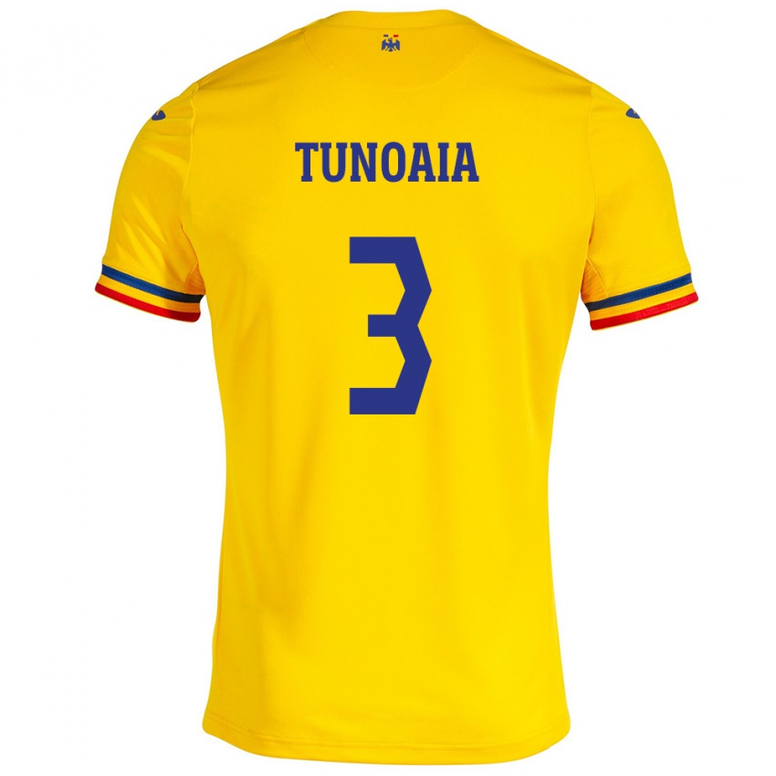 Kinderen Roemenië Alexandra Tunoaia #3 Geel Thuisshirt Thuistenue 24-26 T-Shirt