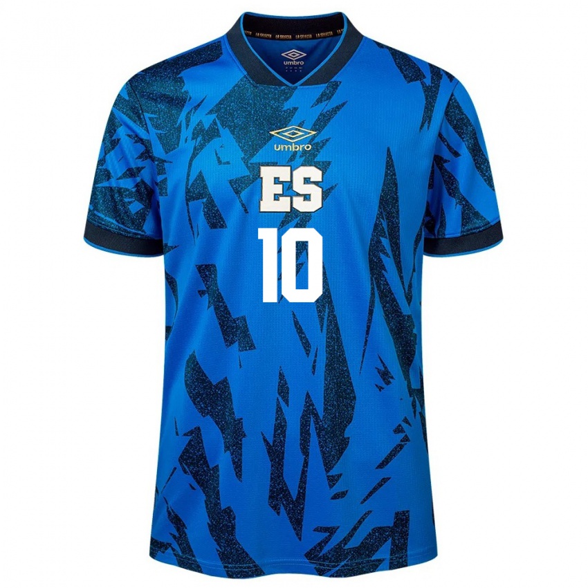 Kinderen El Salvador Brenda Cerén #10 Blauw Thuisshirt Thuistenue 24-26 T-Shirt