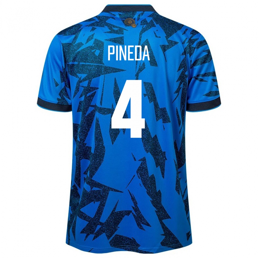 Kinderen El Salvador Wálter Pineda #4 Blauw Thuisshirt Thuistenue 24-26 T-Shirt