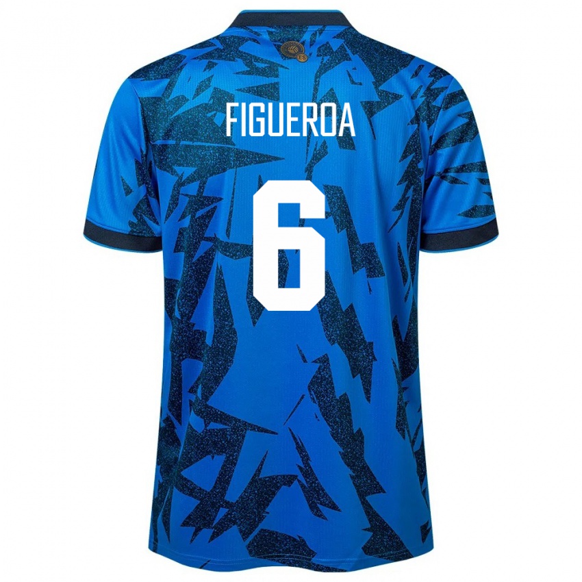 Kinderen El Salvador Elder Figueroa #6 Blauw Thuisshirt Thuistenue 24-26 T-Shirt