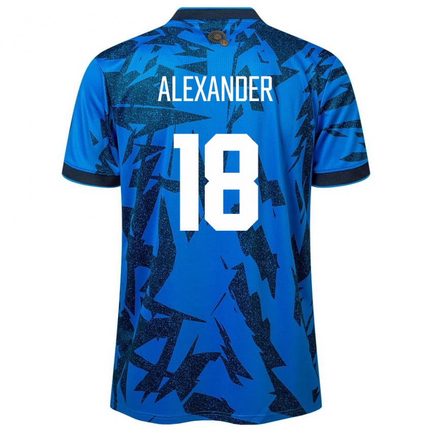 Kinderen El Salvador Alexander Aguilar #18 Blauw Thuisshirt Thuistenue 24-26 T-Shirt