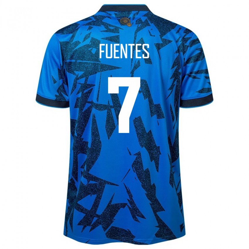 Kinderen El Salvador Danielle Fuentes #7 Blauw Thuisshirt Thuistenue 24-26 T-Shirt