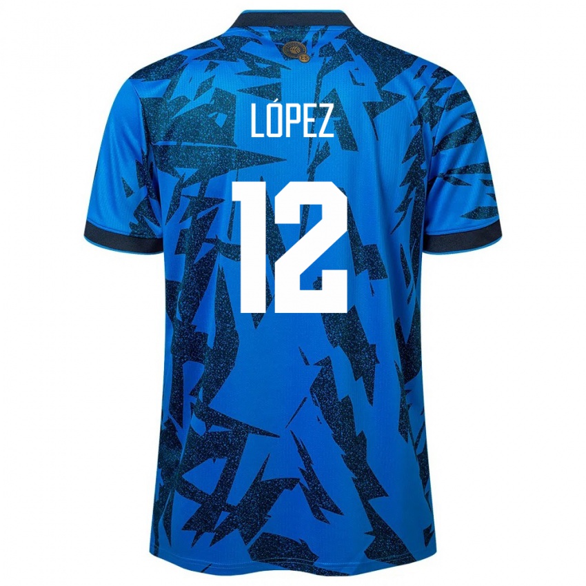 Kinderen El Salvador Abigaíl López #12 Blauw Thuisshirt Thuistenue 24-26 T-Shirt