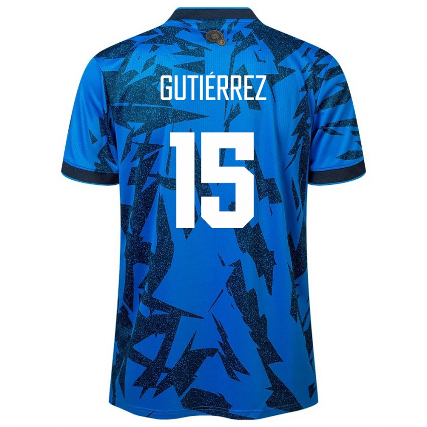 Kinderen El Salvador Danya Gutiérrez #15 Blauw Thuisshirt Thuistenue 24-26 T-Shirt