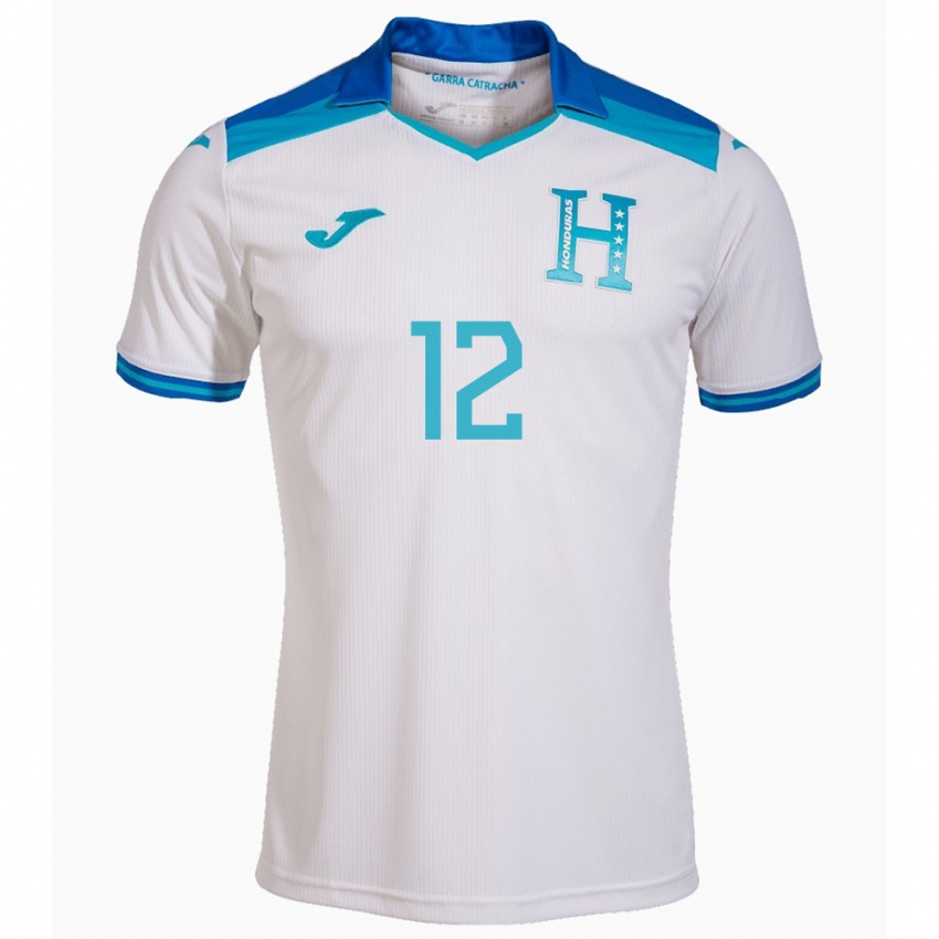 Kinderen Honduras Yeison Mejía #12 Wit Thuisshirt Thuistenue 24-26 T-Shirt