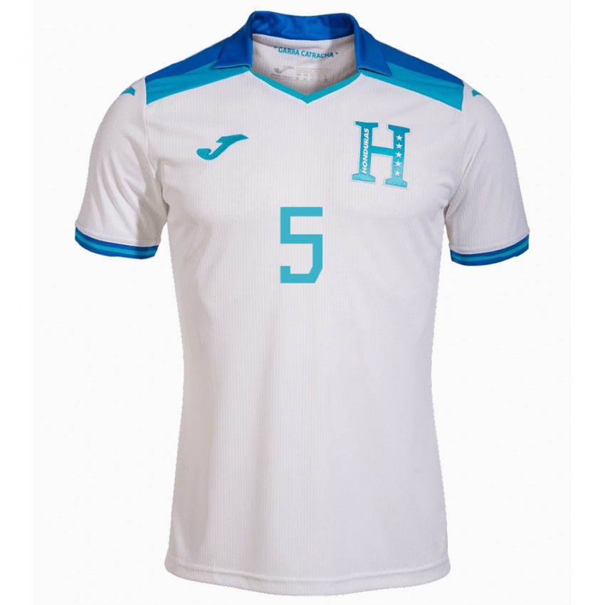 Kinderen Honduras Luis Vega #5 Wit Thuisshirt Thuistenue 24-26 T-Shirt