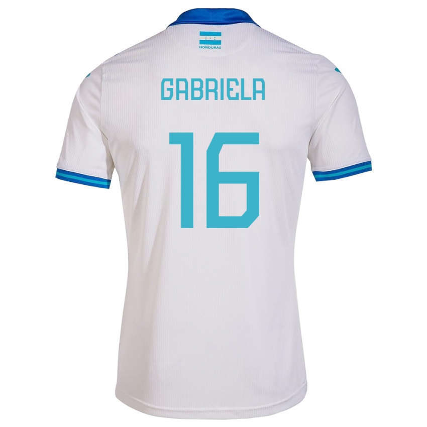 Kinderen Honduras Gabriela García #16 Wit Thuisshirt Thuistenue 24-26 T-Shirt