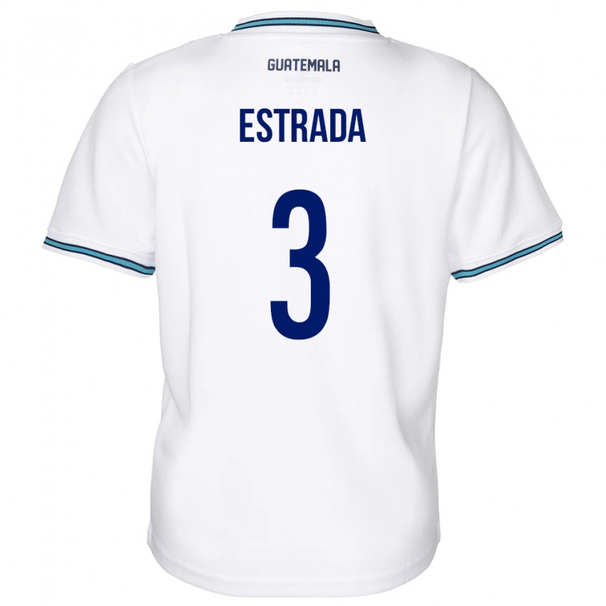 Kinderen Guatemala Carlos Estrada #3 Wit Thuisshirt Thuistenue 24-26 T-Shirt