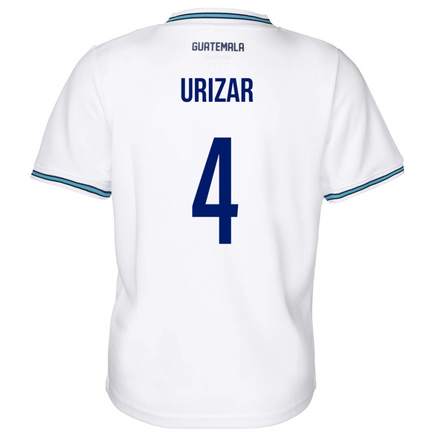 Kinderen Guatemala Jeshua Urizar #4 Wit Thuisshirt Thuistenue 24-26 T-Shirt