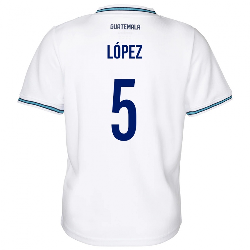 Kinderen Guatemala Jeffery López #5 Wit Thuisshirt Thuistenue 24-26 T-Shirt