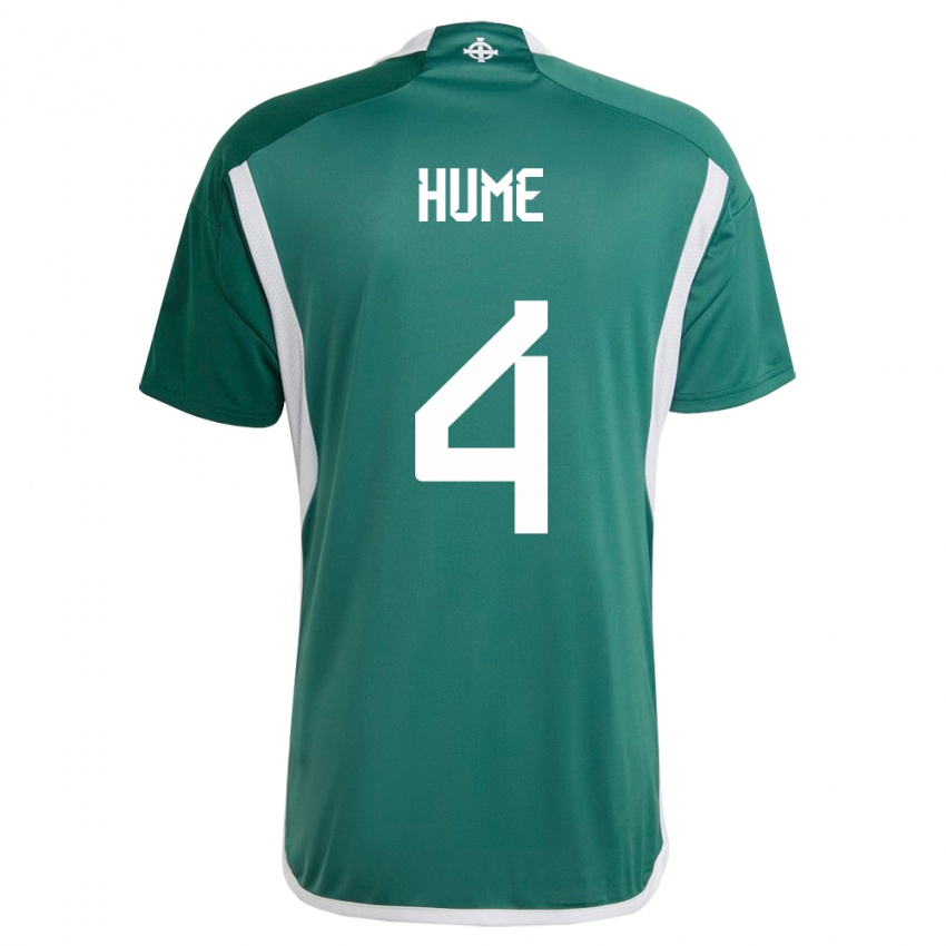 Kinderen Noord-Ierland Trai Hume #4 Groente Thuisshirt Thuistenue 24-26 T-Shirt