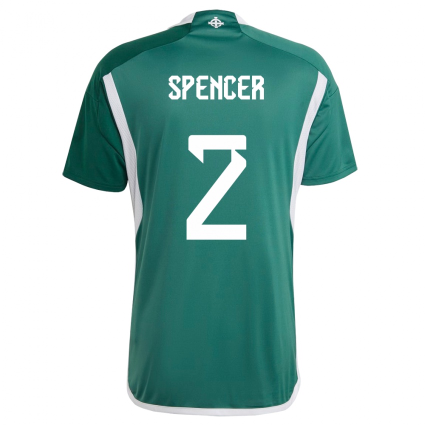 Kinderen Noord-Ierland Brodie Spencer #2 Groente Thuisshirt Thuistenue 24-26 T-Shirt