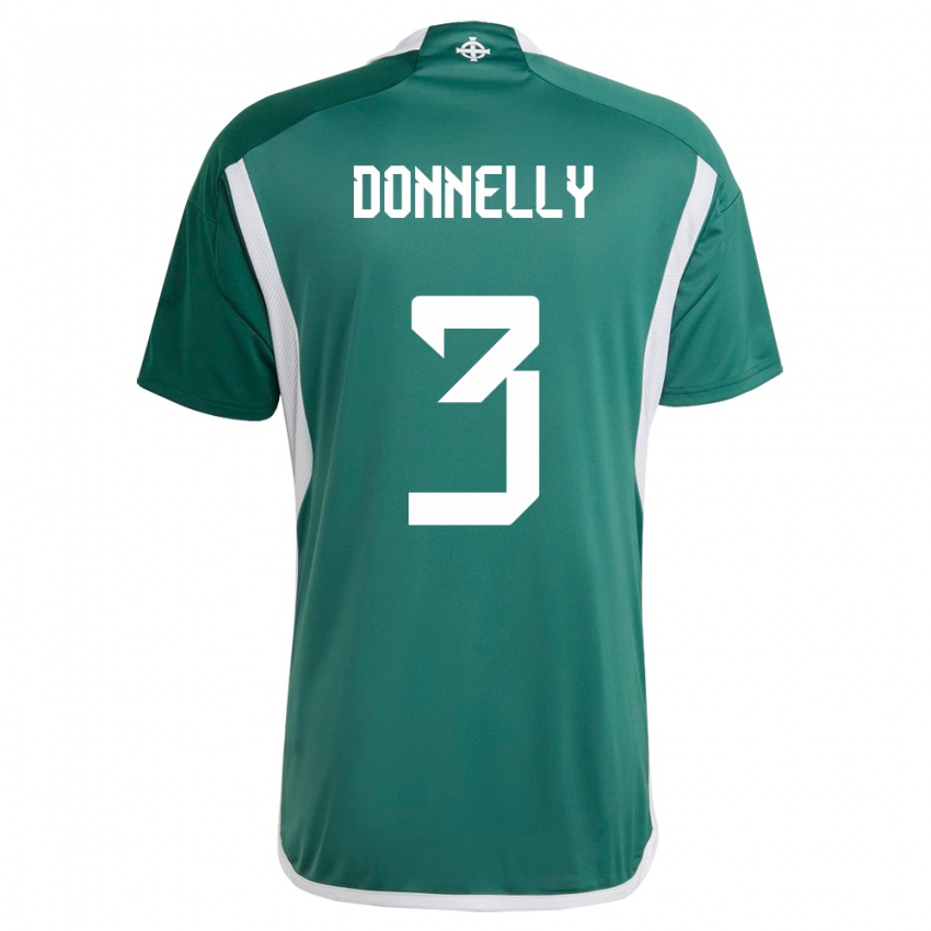 Kinderen Noord-Ierland Aaron Donnelly #3 Groente Thuisshirt Thuistenue 24-26 T-Shirt