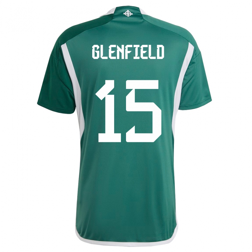 Kinderen Noord-Ierland Sam Glenfield #15 Groente Thuisshirt Thuistenue 24-26 T-Shirt