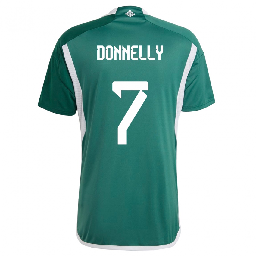 Kinderen Noord-Ierland Caolan Donnelly #7 Groente Thuisshirt Thuistenue 24-26 T-Shirt