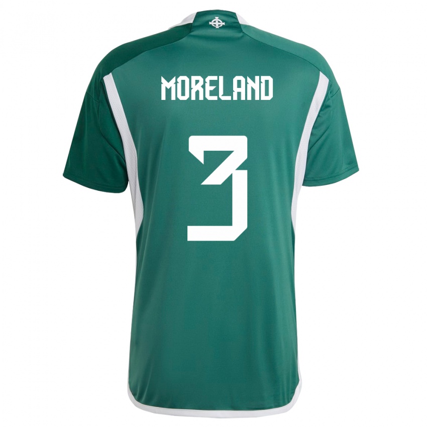 Kinderen Noord-Ierland Calum Moreland #3 Groente Thuisshirt Thuistenue 24-26 T-Shirt