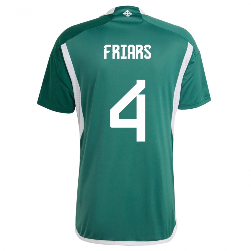 Kinderen Noord-Ierland Alfie Friars #4 Groente Thuisshirt Thuistenue 24-26 T-Shirt