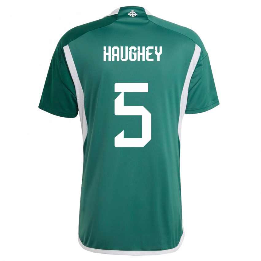 Kinderen Noord-Ierland Conor Haughey #5 Groente Thuisshirt Thuistenue 24-26 T-Shirt